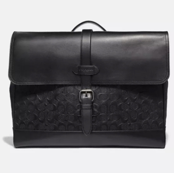 Coach Handbags - Coach Hudson Messenger Bag In Signature Black Leather